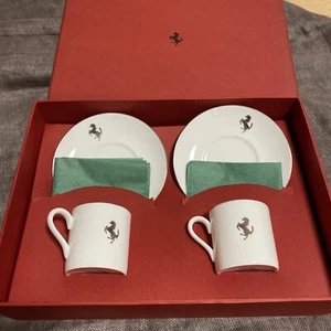 FERRARI COFFEE CUP & SAUCER SET WEDGWOOD | CERAMIC | OFFICIAL ACCESSORY | IN BOX - Picture 1 of 21