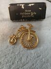 Avon Heirloom Bicycle Brooch Pin Bike Wheel Moves Gold Tone Signed Vintage