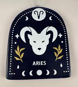 ARIES Adorno Zodiaco Cerámica Decoración NUEVO Adorno Navidad Ram Astrología - Imagen 1 de 7