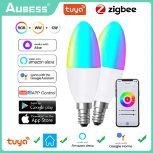 1-4PCS Tuya Ziigbee E14 Smart LED Light BulbRGB+CCT Candle Lamp for Alexa Google - Picture 1 of 13
