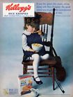 Vintage advertising print FOOD KELLOGG's Rice Krispies Little girl violin 1965