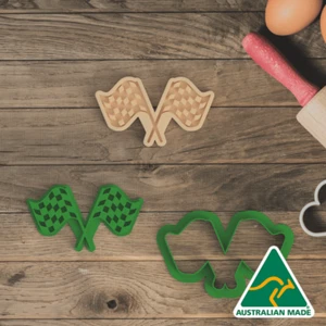 Checkered Flags Cookie Cutter and Embosser Stamp - Picture 1 of 4