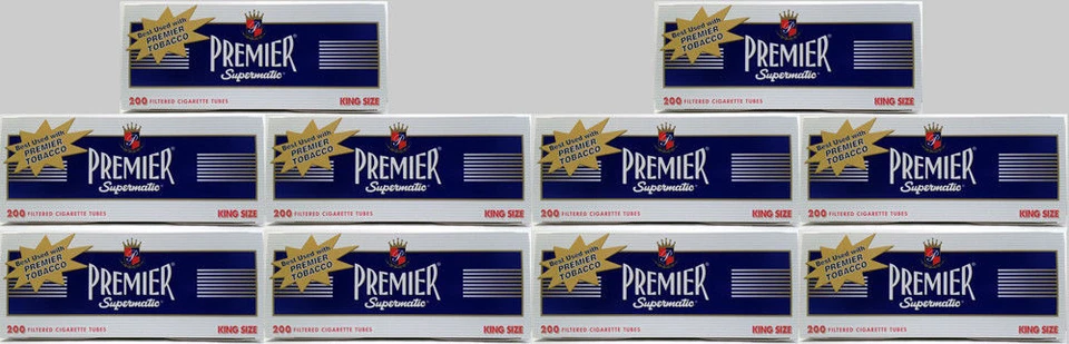 Premier Supermatic King Size Full Flavor Cigarette Filter Tubes 10 Boxes 3101-10 - Image 1 of 1