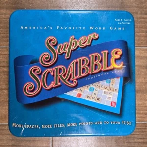 Vintage Super Scrabble 2004 Board Game Tin Edition BRAND NEW SEALED Rare - Picture 1 of 8