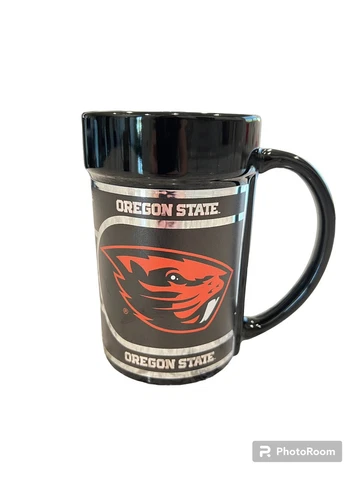 Oregon State Beavers 11oz Black Ceramic Team Logo Coffee Mug Cup Cover