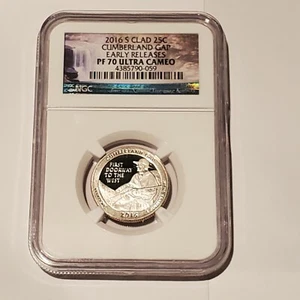 2016-S PROOF CUMBERLAND QUARTER - NGC PF70 ULTRA CAMEO ER - Picture 1 of 2