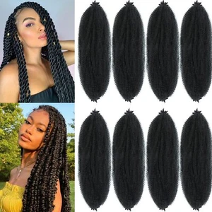 24 Inch Springy Afro Twist Hair 8 Packs Marley Twist Braiding Hair Pre-fluffe... - Picture 1 of 6