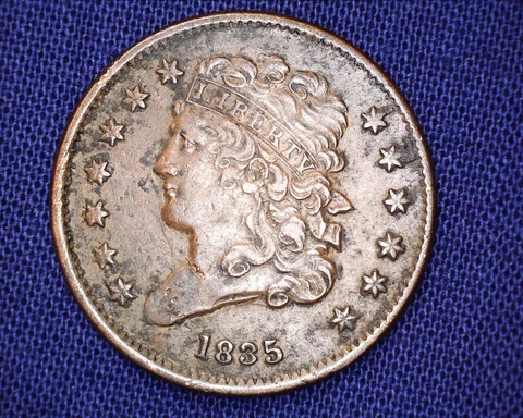 Nicely Detailed 1835 Classic Head Half Cent 398,000 Mintage   #S161 Cover
