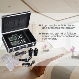 Detox Foot Bath Spa Machine Kit Cell Ion Ionic Aqua w/Case Cleanse Fir Belt LCD - Picture 1 of 12