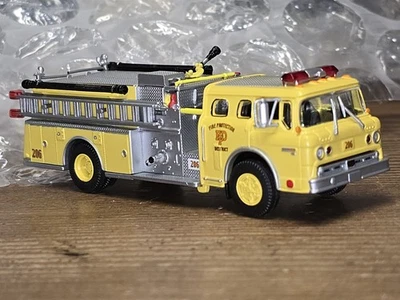 HO Scale 1:87 Firetruck Pumper Truck Yellow #206 FPD Fire Prevention District. - Image 1 of 4