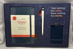Kit de viaje Moleskine Voyageur cuaderno bolígrafo equipaje etiqueta bolígrafo conjunto azul océano nuevo en paquete - Imagen 1 de 3