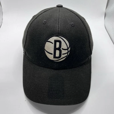 Brooklyn Nets Hat Cap Strap Back Black White NBA Basketball Mens '47 Brand - Image 1 of 4