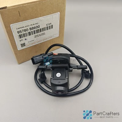 Câmera grade frontal visão ao redor preta para 17-19 Hyundai Santa Fe 95780B8600 - Imagem 1 de 4