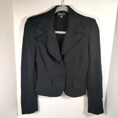 D&G Dolce & Gabbana Black Blazer Jacket Women’s IT 40 US XS Fitted Italy - Image 1 of 4