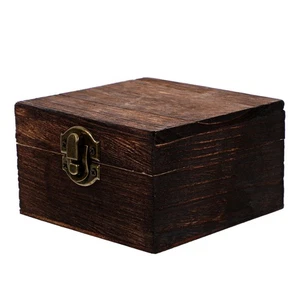  Small Jewelry Box Vintage Treasure Retro Wood Organizer Storage Container - Picture 1 of 12
