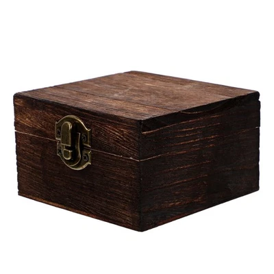  Small Jewelry Box Vintage Treasure Retro Wood Organizer Storage Container - Image 1 of 4