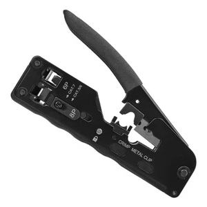 RJ45 Crimp Werkzeug Pass Durch Crimper 6P 8P Ethernet Draht Crimpen Stripper - Bild 1 von 23