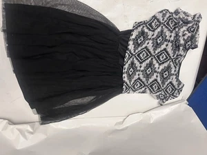 Faded Glory Dress M 7-8 white and black - Picture 1 of 2