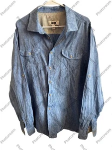 Joseph Abboud Men’s 100% Linen Shirt Blue Button Up Shirt Sustainable sz XXL - Picture 1 of 8