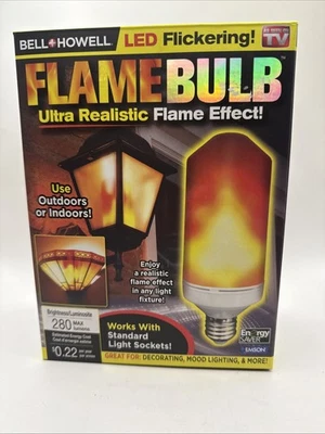 Bell + Howell T60 Flame LED Bulb 3W 280 Lumens Soft White Flicker Light NIB - Image 1 of 2
