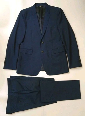 Burberry London blazer/ Sandro Paris pants Suit 50R 40R Navy bl Wool Made Italy - Image 1 of 4