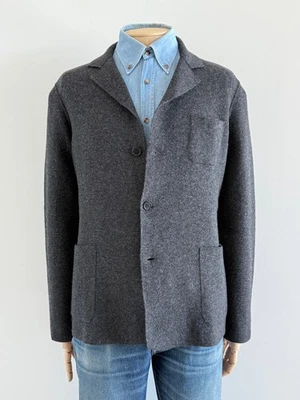 Prada Grey/Charcoal Cashmere-wool mix Knitted jacket Double faced jacket size 52 - Image 1 of 4