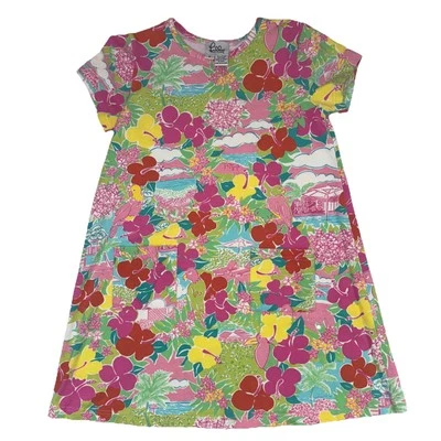 Vintage Lilly Pulitzer Girls’ Parrot Hibiscus Aloha Cotton/Lycra Dress Size 12 - Image 1 of 4