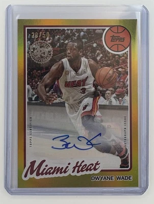 2025-26 Topps Dwayne Wade lámina de oro automático/50 80B2-DW Foto 1 de 2