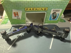 2- JOHNNY LIGHTNING VINTAGE TOPPER PURPLE CUSTOM DRAGSTER - Picture 1 of 4