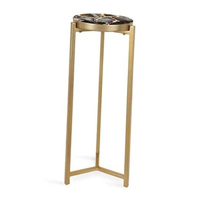  Aguilar Glam Drink Table, 8" x 8" x 23", Gold, Transitional Tea Gold/Black - Image 1 of 4