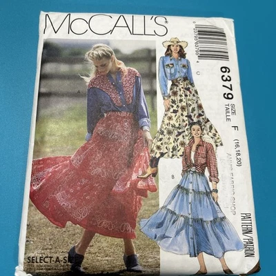 McCalls 6379 vintage uncut sewing pattern  Western skirt shirt Sz 16 18 20 - Image 1 of 4