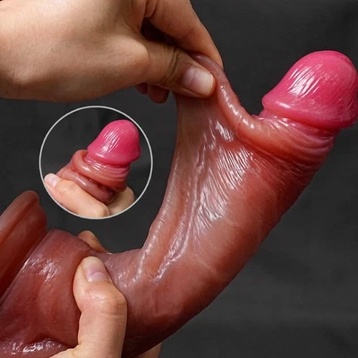 Realistic Small Thin Dildo Moving-Skin Penis Dong Vagina Anal for Women Sex Toys - Image 1 of 4