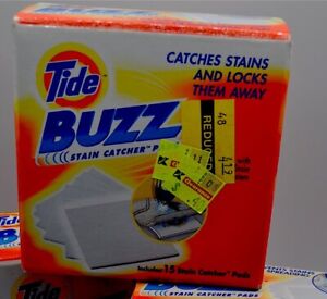Vintage Tide Buzz Stain Catcher Refill Pads Absorbent Pretreat Fabric Remover 2