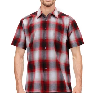Maximos Men's Plaid Shirt Full Button Down Short Sleeve Classic Western Shirt - Picture 1 of 60