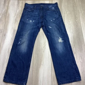 Levi's 569 Jens Mens 34 Blue Loose Fit Straight Leg Distressed Mens 34x32 - Picture 1 of 13