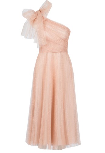 Abito da damigella d'onore rosso Valentino tulle. Nuovo con etichette da Net a Porter. IT 44 12