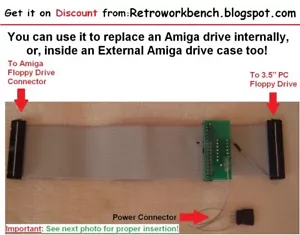 Amiga Internes Laufwerk Adapterkabel zum Anschluss von 3,5" PC Diskettenlaufwerk - Bild 1 von 9