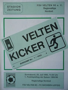 Programm Regionalliga Nordost 1995/96 FSV Velten 90 - Sachsen Leipzig - Picture 1 of 1