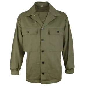 WW2 US Army HBT OD7 Jacket– Reproduction American Olive Drab Military Shirt - Picture 1 of 8