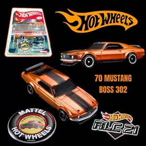 Hot Wheels RLC 2021 '70 Mustang Boss 302 Auto, Pin und Parch! Ausverkauft! NEU! - Bild 1 von 7