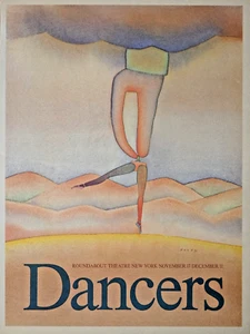 AFFICHE PUBLICITAIRE 1976 Jean-Michel FOLON DANCERS ROUNDABOUT THEATRE NEW YORK - Imagen 1 de 1