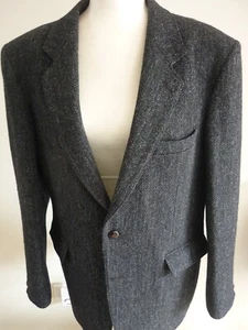 Peter Wain Harris Tweed Charcoal grey Sports Jacket - Picture 1 of 12