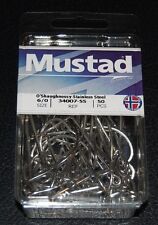 50 Mustad 34007SS-30 Size 3//0 Saltwater Stainless Steel O/'Shaughnessy Hooks