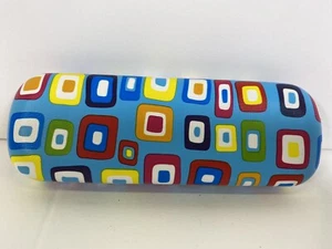 Estuche para gafas para niños colorido geométrico cuadrado estuche con cubierta usado en excelente estado - Imagen 1 de 6