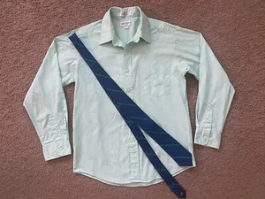 Van Heusen Boys Green Dress Shirt Top and Tie Sz 16 - Picture 1 of 3