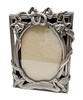 Álbum de fotos acabado peltre marco de aniversario para 80 fotos 4x6 regalo de boda Foto 1 de 4