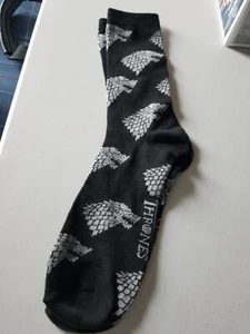 GAME OF THRONES HOUSE STARK DIREWOLF SOCKS ONE SIZE FITS MOST HBO - Picture 1 of 3