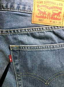 Vintage Men's Levis 505 Blank Red Tab Jeans Size 32x32 Rare Style 175/82A - Picture 1 of 8
