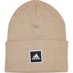Adidas Wide Cuffed Beanie Hat Cap Beige - Picture 1 of 2