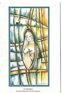 1985 MARIE-CATHERINE OF ST. AUGUSTIN HOLY CARD/ POCKET CALENDAR - Foto 1 di 2